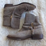 UGG Women's Kelby Low Heeled Boot Leather Bootie Mouse Grey Brown Color Size 7