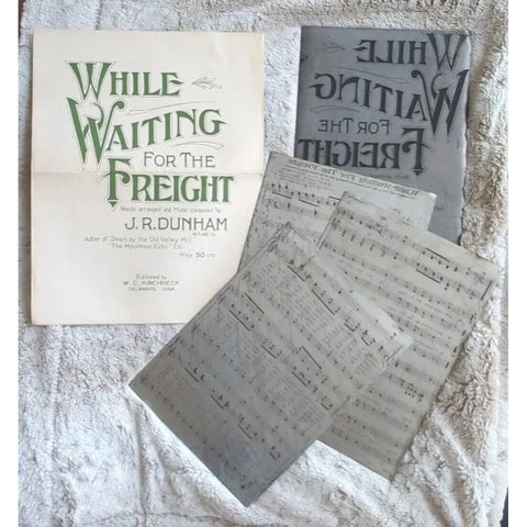 1916 While Waiting For The Freight By J.R. Dunham Chicago Music Co. Music Plates