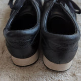 Coach Raylen Sneakers Women Size 9.5B Black Leather Suede Athletic Lace Up Shoes