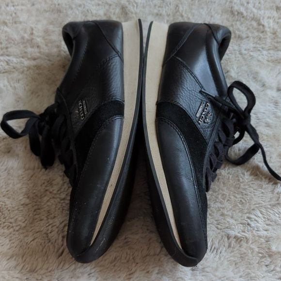 Coach Raylen Sneakers Women Size 9.5B Black Leather Suede Athletic Lace Up Shoes