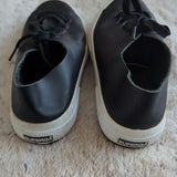 SUPERGA Women's 2750 Black White Raw-Cut Faux Leather Sneakers Shoes Size 8.5