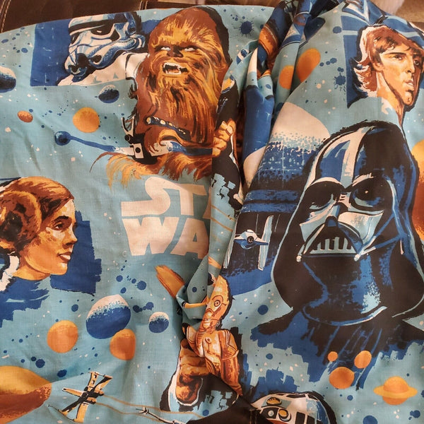 1970s Star Wars Empire Strikes Back Full Flat Curved Sheet Set x 2 - Make Duvet