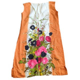 Vintage Fit 1960s Alice of California Floral Painted Shift Sheath Dress Size 10