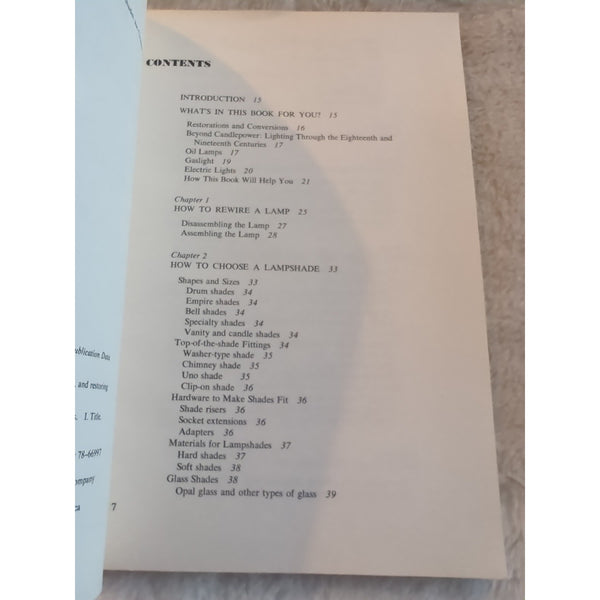 How to Book of Repairing Rewiring and Restoring Lamps Lighting SC Vtg Martens