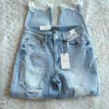 Judy Blue Distressed High Waist Paint Splatter Raw Boyfriend Blue Jeans Size 25