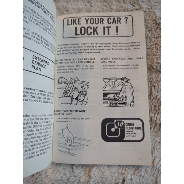 1979 Ford Owner’s Manual User Guide Car Maintenance Service Specifications OEM