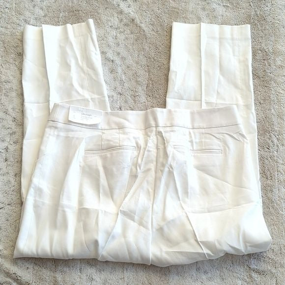 Ann Taylor LOFT White Julie Fit Curvy Stretch Straight Leg Dress Pants Size 12P