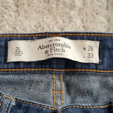 Abercrombie & Fitch Distressed A&F Super Skinny Blue Jeans Size 2