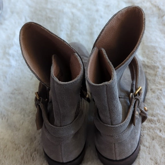 UGG Women's Kelby Low Heeled Boot Leather Bootie Mouse Grey Brown Color Size 7