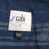 Cabi Blue and White Horizontal Stripe Front Tie VNeck Above Knee Dress Size S