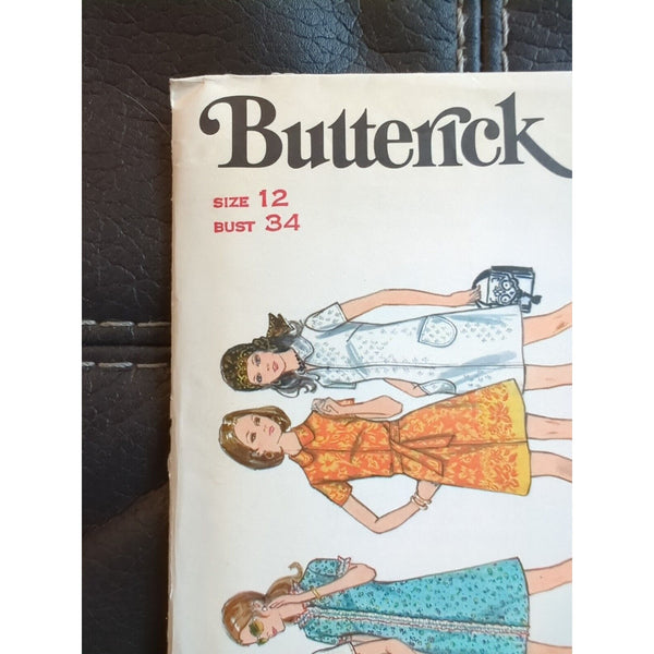 5767 BUTTERICK 1960's Misses One Piece Dress Sewing Pattern Size 12 UC FF