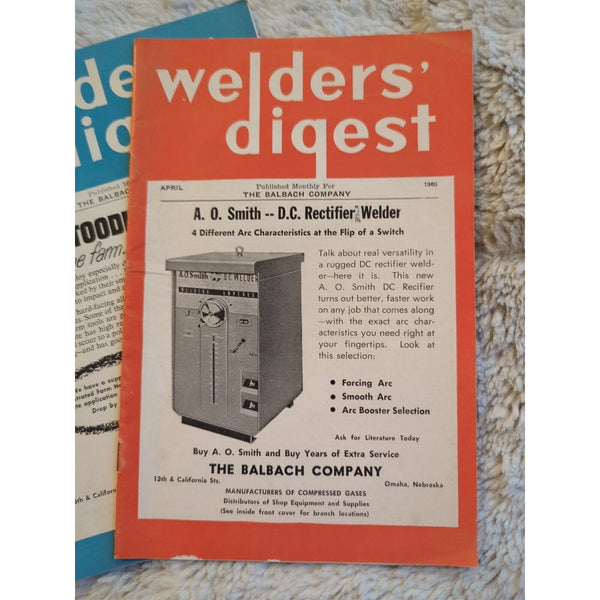 Vtg Lot Of 2 Welders' Digest 1960 March April Welders Supply Co. Beloit Inc SC