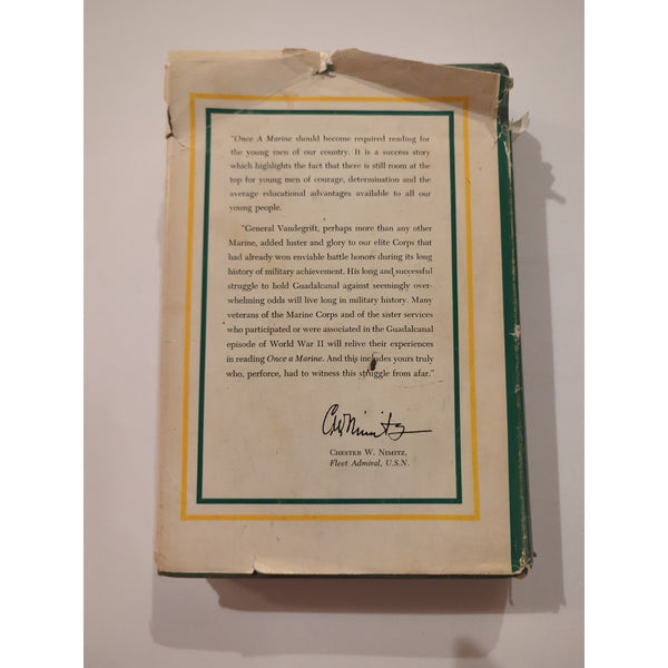 Once a Marine The Memoirs of General A A Vendegrift Commandant 1964 First Ed HC