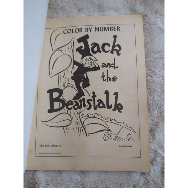 Jack And The Beanstalk Color By Numbers Coloring Book Kids Unused 60s Reprint SC