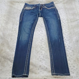 Rock Revival Lower Rise Darker Wash Lux Skinny Blue Jeans Size 26