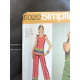 5020 Simplicity Sewing Pattern Misses Jiffy Tunic Skirt Pants Vintage Size 14