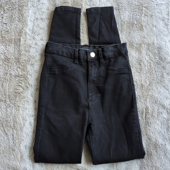 Zara Black High Rise Super Skinny Cigarette Jeans Size 2