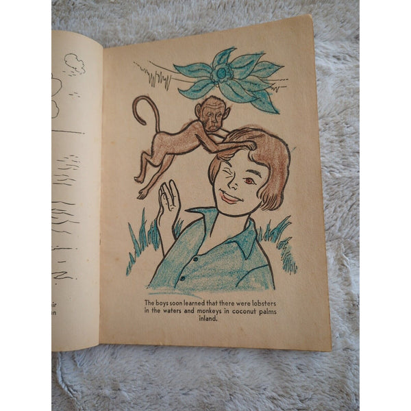 Swiss Family Robinson Coloring Book Of Famous Stories SC Vtg 1960 Bonnie Books