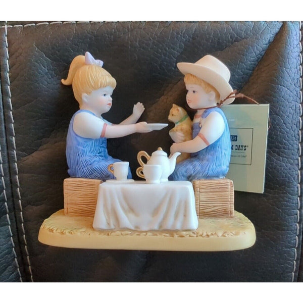 2004 Denim Days Porcelain HOMCO Figurine "Debbie's Afternoon Tea"  #14040