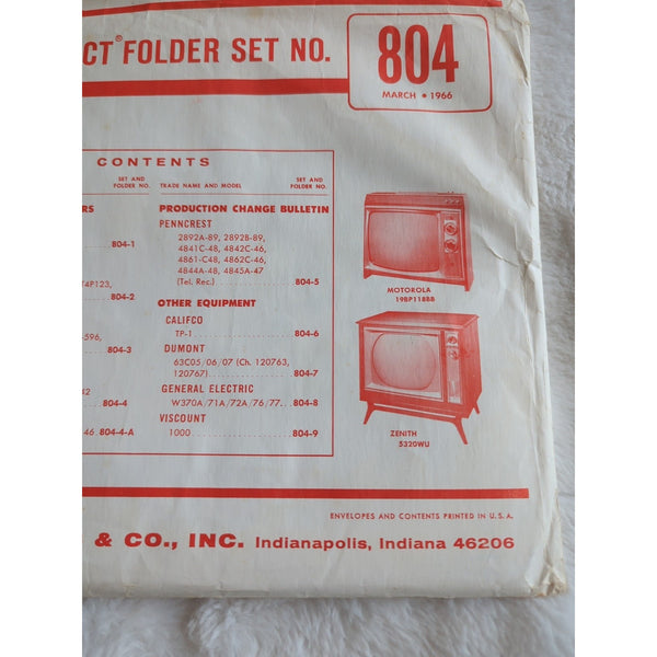 Howard W SAMS PHOTOFACT FOLDER SET NO. 804 March 1966 Complete