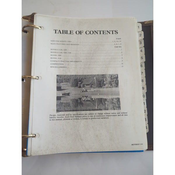 1994/95 NEW HOLLAND DEALER'S 1220 1320 1520 1620 1720 1920 TRACTOR SALES MANUAL