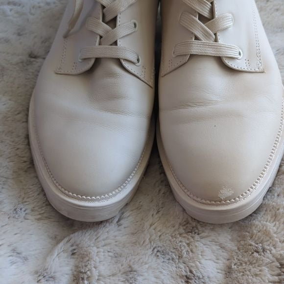 Dolce Vita Clear Womens Lottie Cream Leather Ankle Combat Boots Size 10