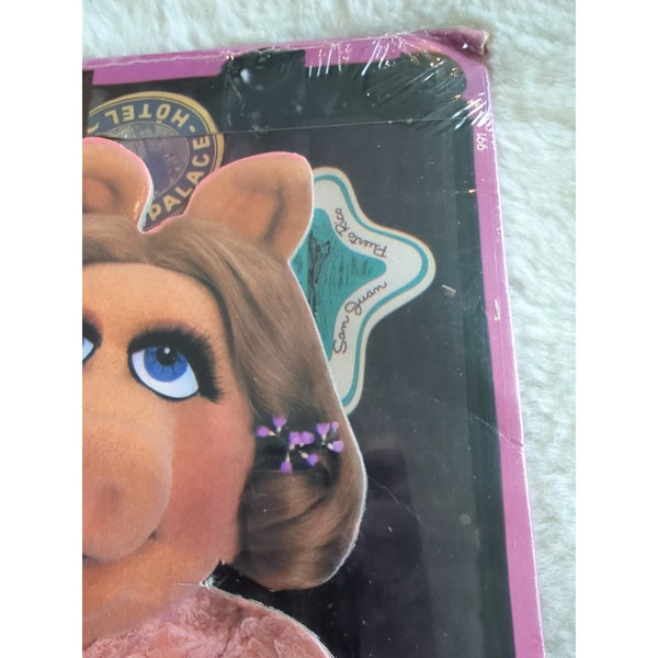 1980 Miss Piggy Colorforms Paper Dolls 16” Doll with Clothes and Wigs 6 Outfits