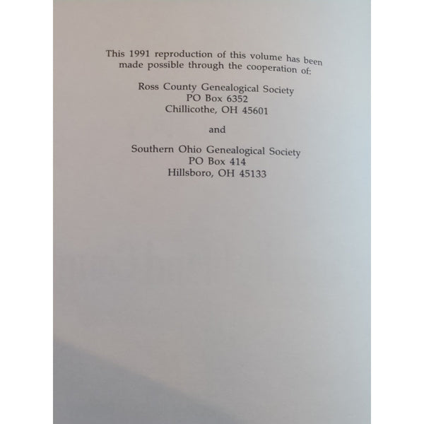 History Of Ross And Highland Counties Ohio HC Reprint Edition 1991 Vtg Williams