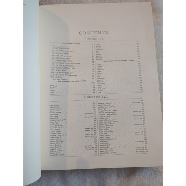 History Of Ross And Highland Counties Ohio HC Reprint Edition 1991 Vtg Williams