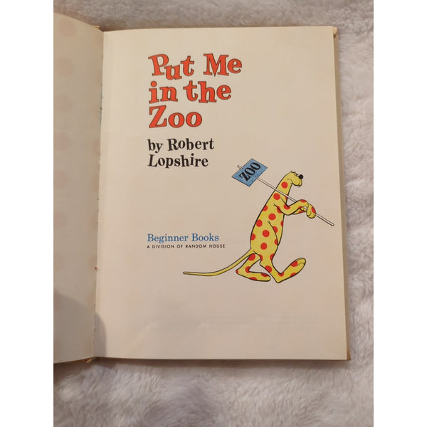 Put Me In The Zoo Beginner Books 1960 1st Book Club Edition Lopshire 100 Word HC