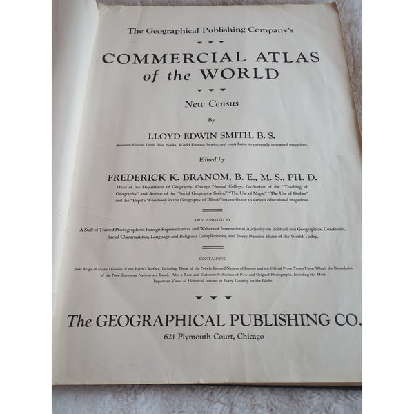 1936 Commercial Atlas Of The World by The Geographical Publishing Co. HC Rough