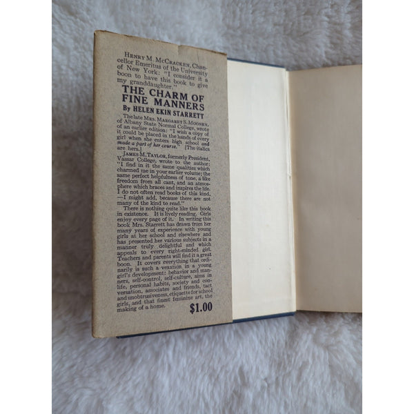 Helen Ekin Starrett The Charm of Fine Manners 1920 HC DJ Vtg Etiquette Girls