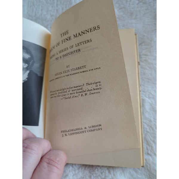 Helen Ekin Starrett The Charm of Fine Manners 1920 HC DJ Vtg Etiquette Girls