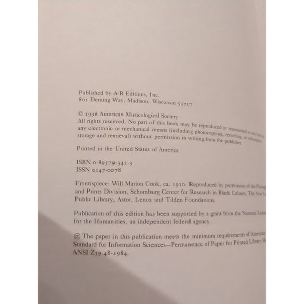The Music and Scripts of In Dahomey Thomas Ruiz MUSA Volume 5 SC 1996 Vtg