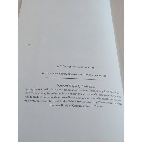 James and the Giant Peach by Roald Dahl 1961 First Edition 2nd Print HC DJ Vtg