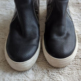 Steve Madden Shoes Womens Wedgie Sneaker Black Snakeskin Leather Zip Mid Size 9