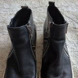 Steve Madden Shoes Womens Wedgie Sneaker Black Snakeskin Leather Zip Mid Size 9