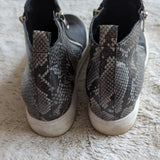 Steve Madden Shoes Womens Wedgie Sneaker Black Snakeskin Leather Zip Mid Size 9