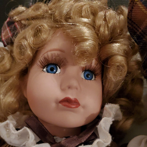 Tchibo 2 Deko Puppen German Made Handmade Porcelain DOLLS Boy Girl Vintage