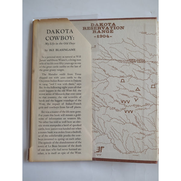 Dakota Cowboy My Life in the Old Days Ike Blasingame 1958 HC DJ Vtg 1st Edition