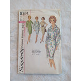 Simplicity Vintage Pattern 5191 Misses One Piece Dress Sheath V-Neck Sz 14 CUT