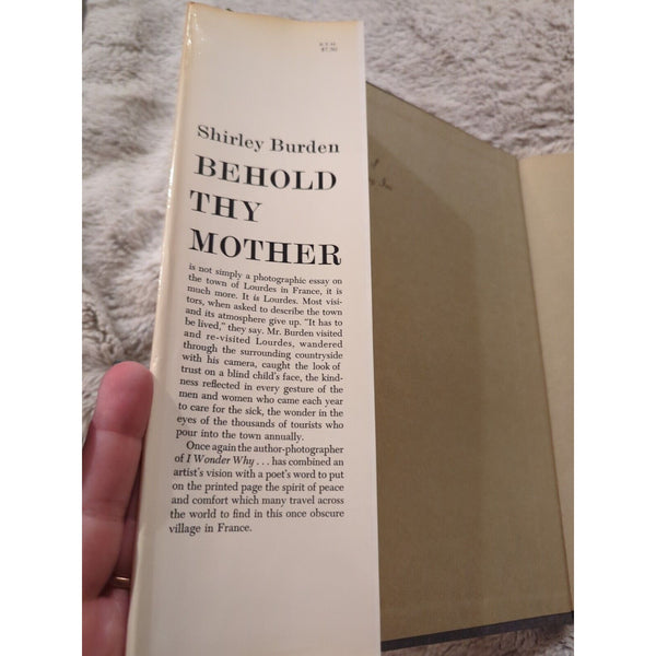 BEHOLD THY MOTHER by Shirley Burden 1st  HC DJ 1965 Art photography  Lourdes Vtg