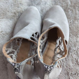 Joe's Jeans Light Grey Leather Lattice Heeled Rear Zipper Ankle Booties Size 8.5
