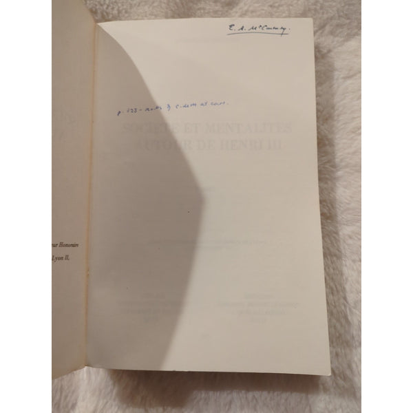 Societe Et Mentalites Autour de Henri III Jacqueline Boucher SC 1981 Vtg 4 Vols