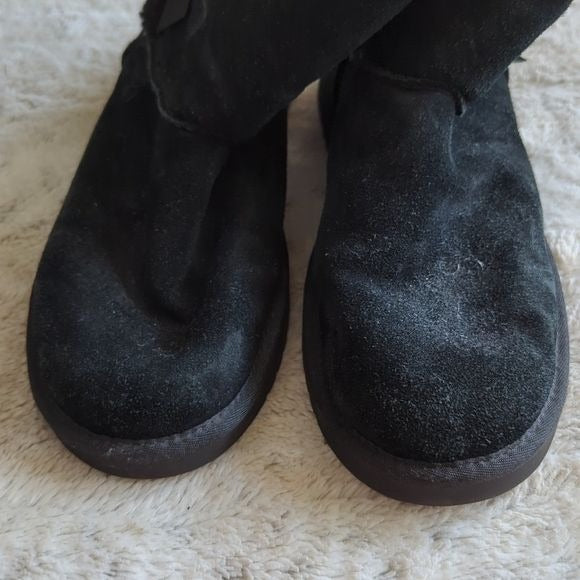 Koolaburra by Ugg Boots Size 11 Black Bows Style 1015874 Mid Calf Flexible