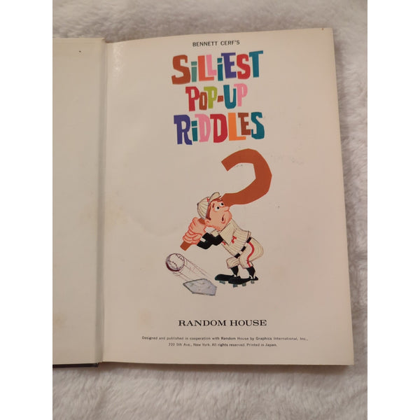 Bennett Cerf's Pop-Up Silliest Riddles Childrens Book 1967 Vintage Random House