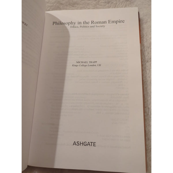 Philosophy In The Roman Empire Michael Trapp HC DJ 2007 Ashgate Ethics Politics