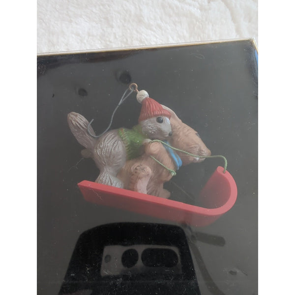 Vintage Hallmark Christmas Ornament Tree Trimmer Downhill Run Original Box 1979