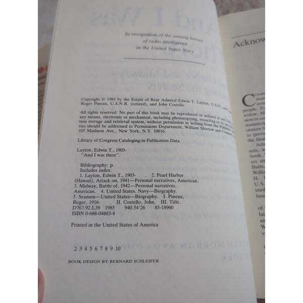 And I Was There Pearl Harbor and Midway Breaking the Secrets Edwin Layton HC DJ