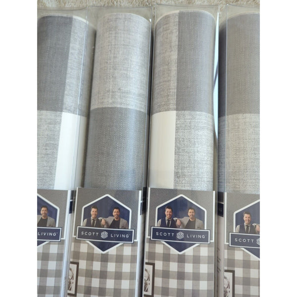 Scott Living Self Adhesive NuWallpaper lot 4 Charcoal Scottish Plaid 20.5" x 18'